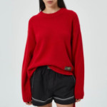GANNI Future Wool Mix Oversized O-neck – Racing Red