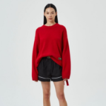 GANNI Future Wool Mix Oversized O-neck – Racing Red