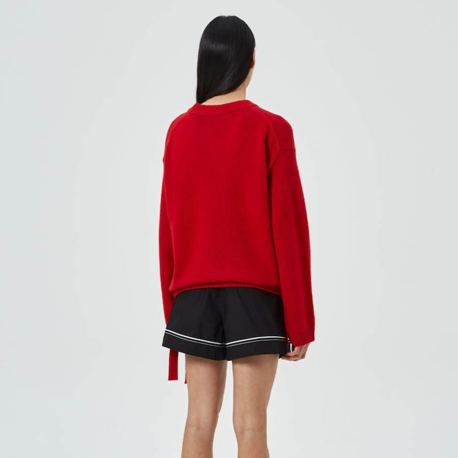 GANNI Future Wool Mix Oversized O-neck – Racing Red