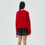 GANNI Future Wool Mix Oversized O-neck – Racing Red