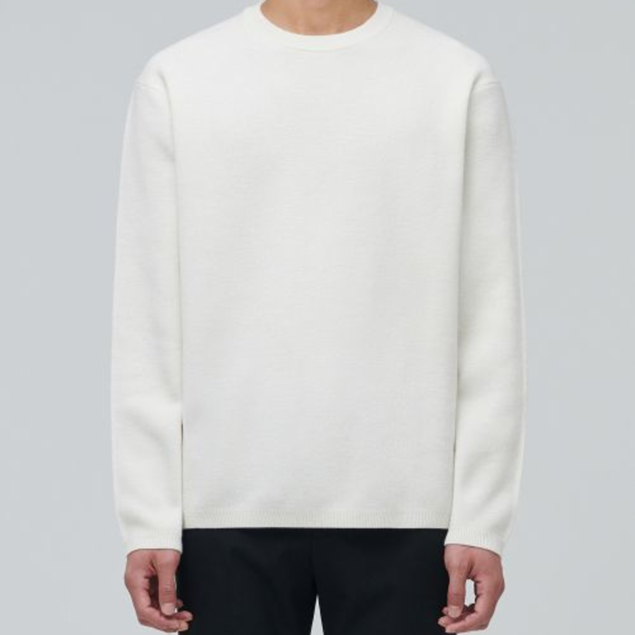 Minimal Crew Neck Knit — Cream