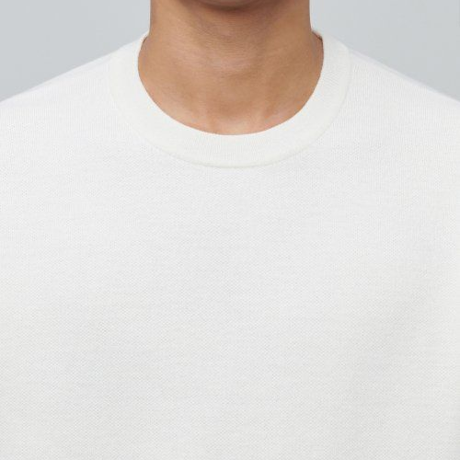 Minimal Crew Neck Knit — Cream