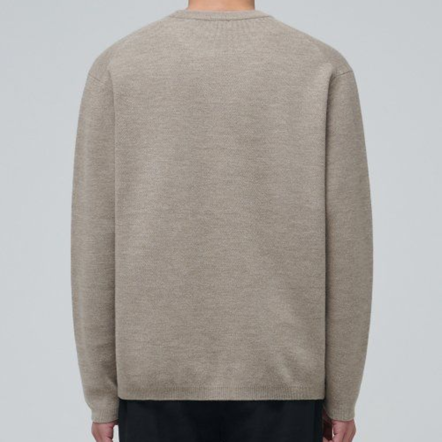 Minimal Crew Neck Knit — Beige