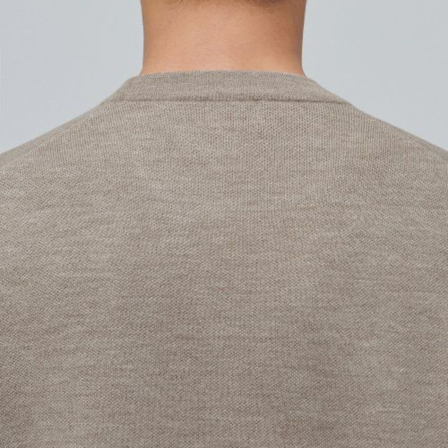 Minimal Crew Neck Knit — Beige