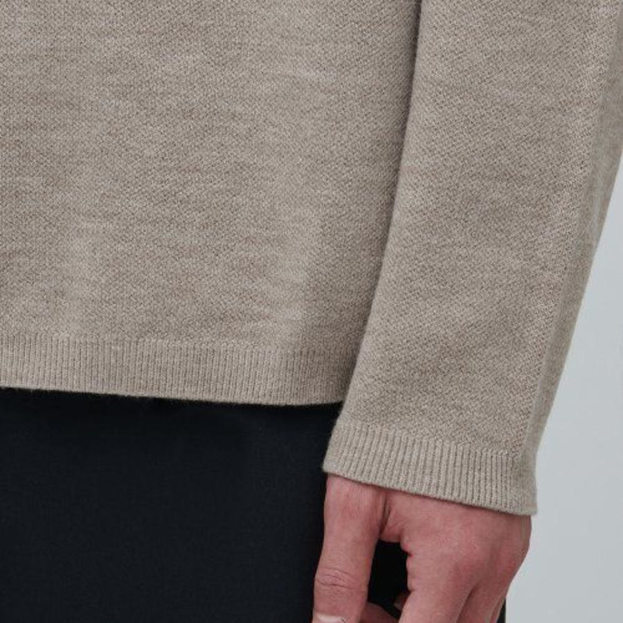 Minimal Crew Neck Knit — Beige