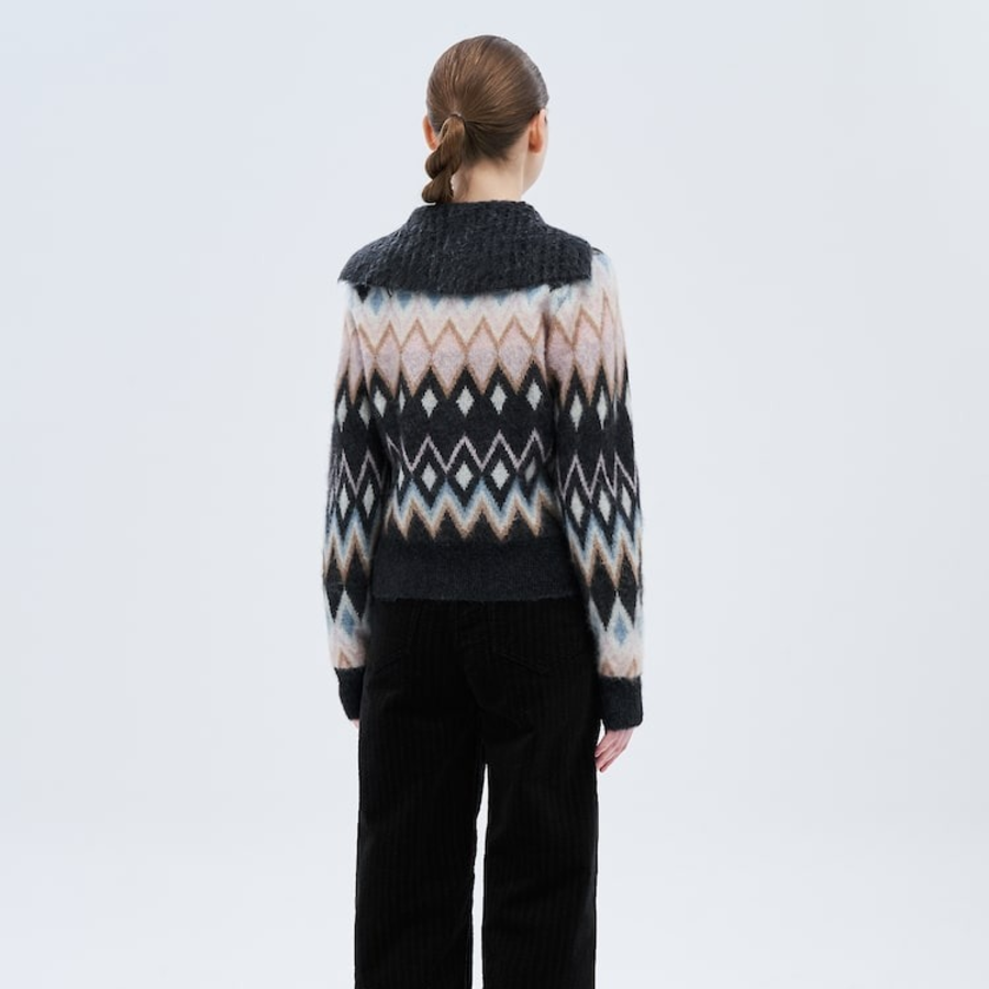 GANNI Fine Brushed Alpaca Cardigan - Black