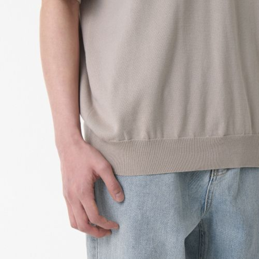 Washable Supima Cotton Knitted Polo Shirt — Mushroom