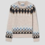 GANNI Fine Brushed Alpaca O-Neck — Yellowish Brown