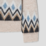 GANNI Fine Brushed Alpaca O-Neck — Yellowish Brown
