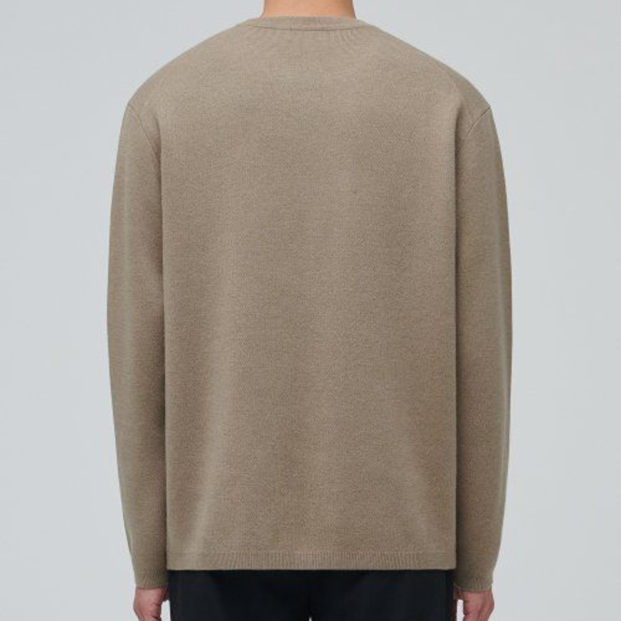 Minimal Crew Neck Knit — Beige