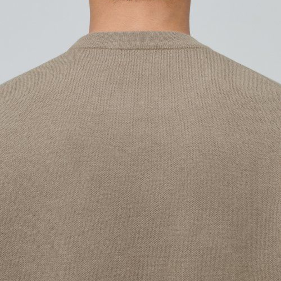 Minimal Crew Neck Knit — Beige