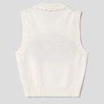 GANNI Graphic Wool Mix Collar Vest – Ivory
