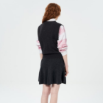 GANNI Graphic Wool Mix Bow Vest – Ash