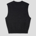 GANNI Graphic Wool Mix Bow Vest – Ash