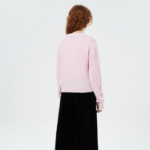 GANNI Cashmere Mix Tie String Cardigan – Light Pink