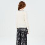 GANNI Cashmere Mix Tie String Cardigan – Ivory