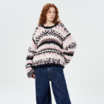 GANNI Wool Roving Handknit Crewneck – Light Pink