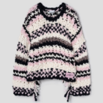 GANNI Wool Roving Handknit Crewneck – Light Pink