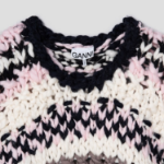 GANNI Wool Roving Handknit Crewneck – Light Pink