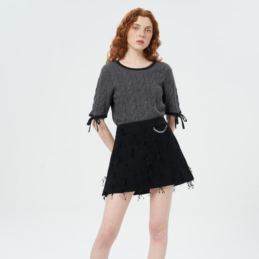 GANNI Cashmere Mix T-Shirt – Ash