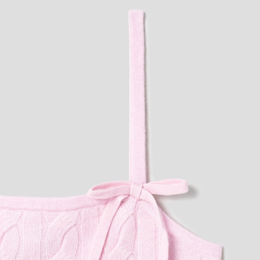 GANNI Cashmere Mix Strap Top – Light Pink