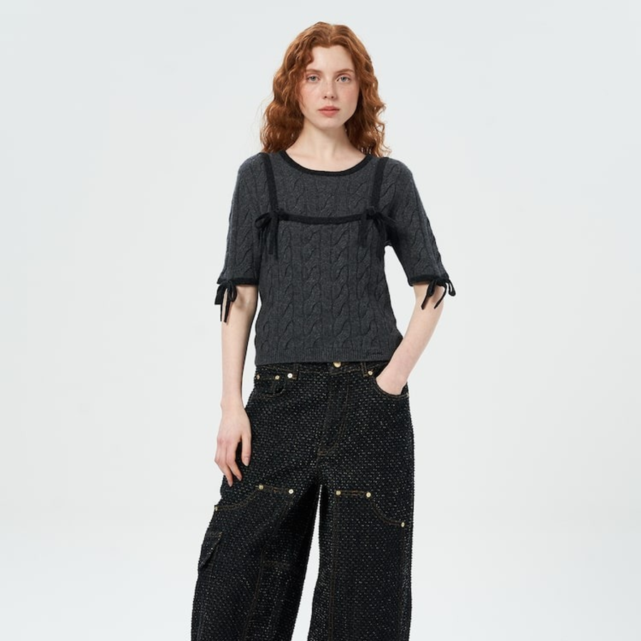 GANNI Cashmere Mix Strap Top – Ash