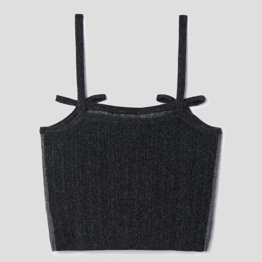 GANNI Cashmere Mix Strap Top – Ash