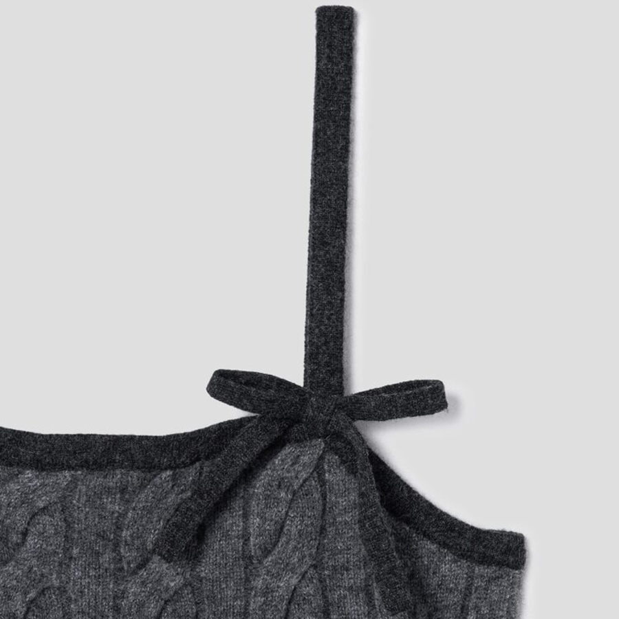 GANNI Cashmere Mix Strap Top – Ash