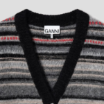 ANNI Soft Wool Stripe Boxy Cardigan – Black