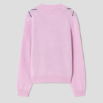 GANNI Graphic Wool Mix Bow Crewneck – Light Pink