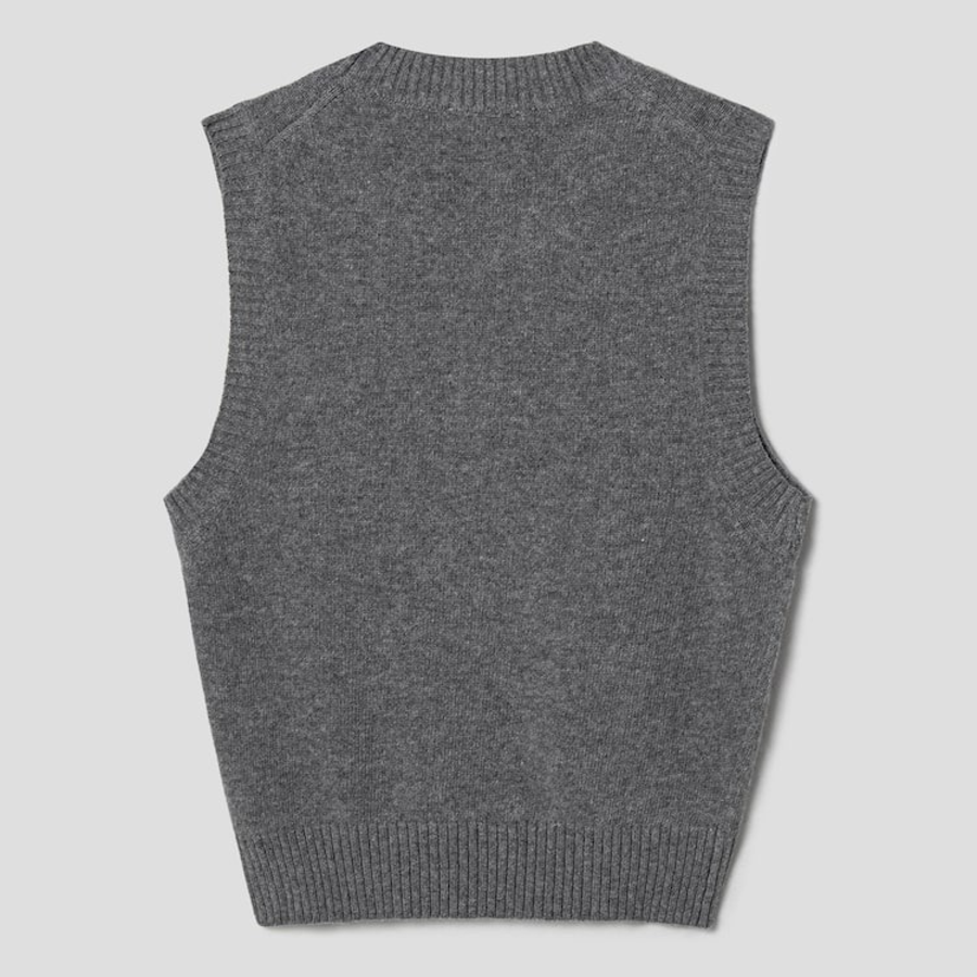 GANNI Graphic Wool Vest – Grey