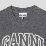 GANNI Graphic Wool Vest – Grey