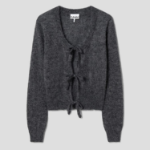 GANNI Light Mohair Tie String Cardigan – Grey