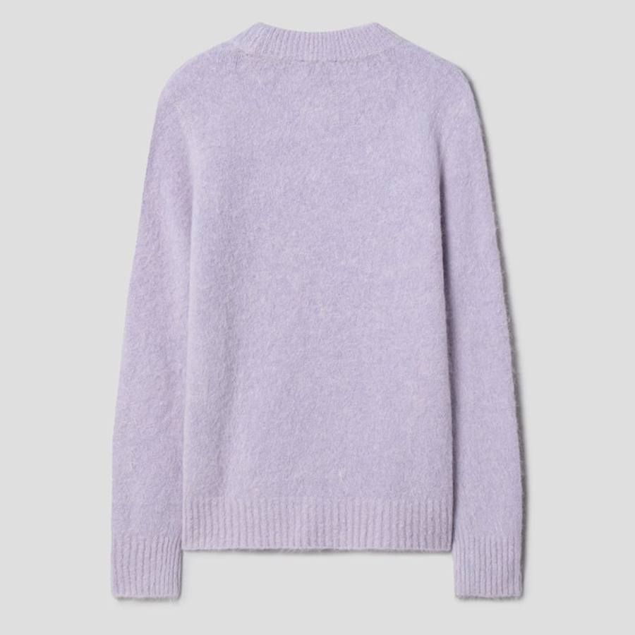 GANNI Brushed Alpaca O-Neck – Lavenda