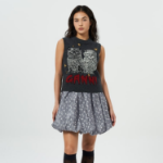 GANNI Graphic Wool Mix Cats Vest – Ash