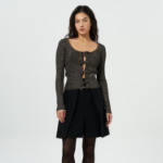 GANNI Light Sparkle Rib Cardigan – Ash