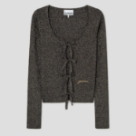 GANNI Light Sparkle Rib Cardigan – Ash