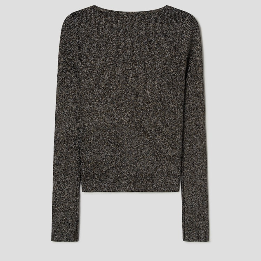 GANNI Light Sparkle Rib Cardigan – Ash