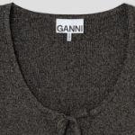 GANNI Light Sparkle Rib Cardigan – Ash