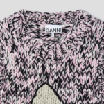 GANNI Graphic Wool Handknit Vest – Light Pink