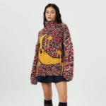 GANNI Graphic Wool Handknit Turtleneck – Red