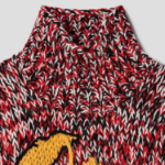 GANNI Graphic Wool Handknit Turtleneck – Red