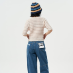 GANNI Cotton Pointelle Short Sleeve Cardigan – Ivory