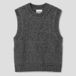 GANNI Wool Cotton Bubble Vest – Phantom