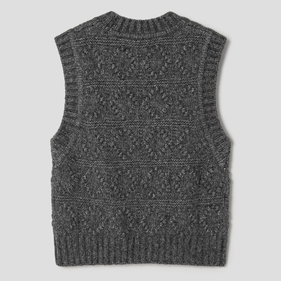GANNI Wool Cotton Bubble Vest – Phantom