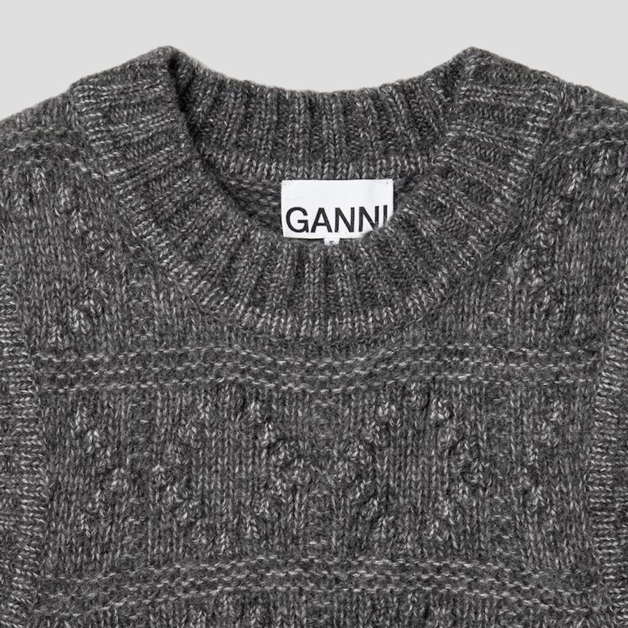 GANNI Wool Cotton Bubble Vest – Phantom