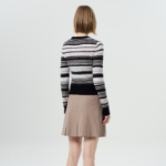 GANNI Soft Wool Stripe Cardigan – Black