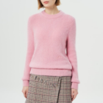 GANNI Brushed Alpaca O-Neck – Light Pink