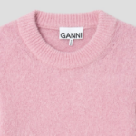 GANNI Brushed Alpaca O-Neck – Light Pink