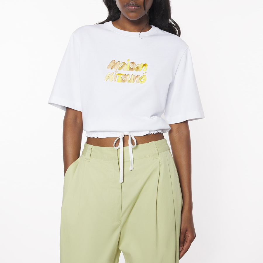 Maison Kitsune Women Bubble Logo Drawstring Comfort Tee-Shirt
